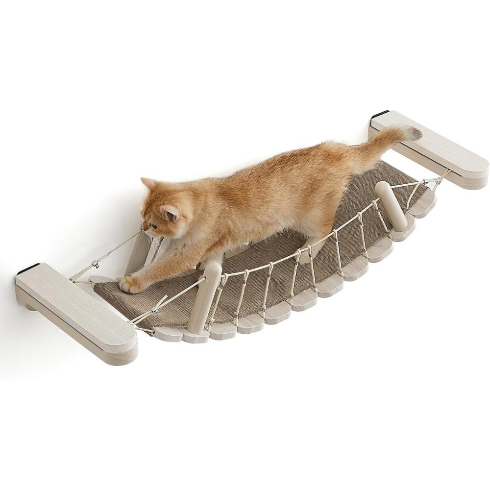 Feandrea Clickat Collection – No.003 Cat Bridge, Extremely Quick Assembly, Unlimited Expandability, Replaceable Module and Fabric Pad, Cat Wall Furniture